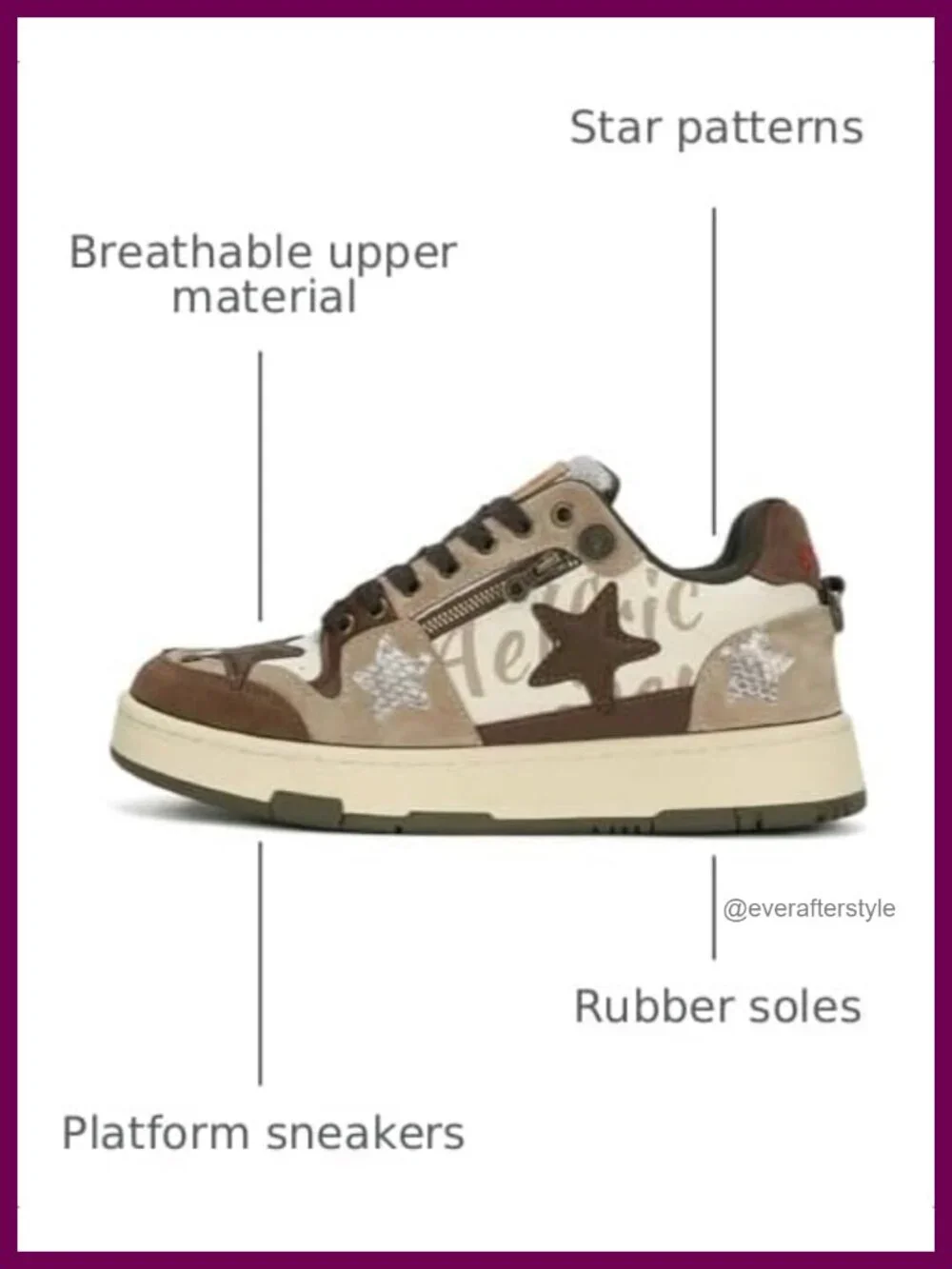 Platform Leather Patchwork Sneakers Low Top Lace-up Skate Shoes